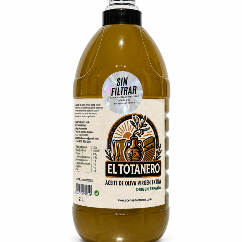 Aceite de Oliva Virgen Extra Sin Filtrar 2L