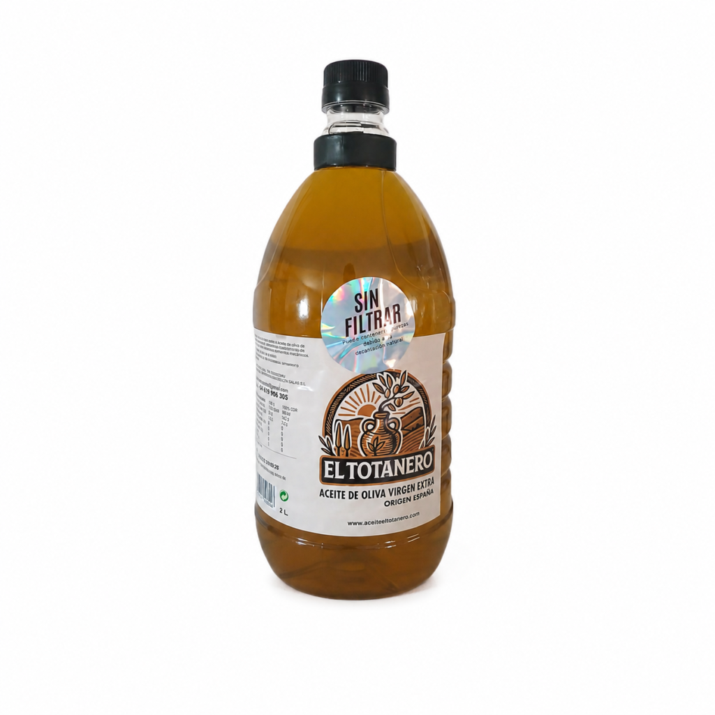 Garrafa de AOVE sin filtrar 2L de aceite de oliva virgen extra El Totanero