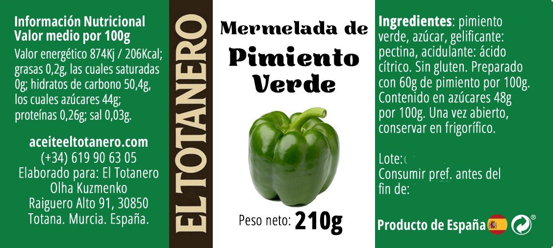 Mermelada de pimientos verdes - Imagen 3